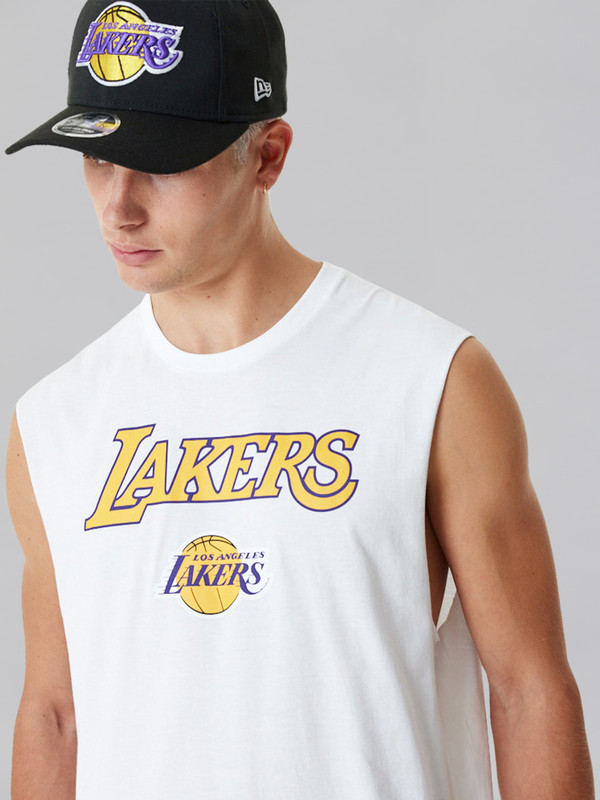 NBA - Los Angeles Lakers LA Lakers NBA Team Logo White Tank (2)