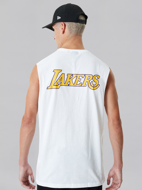 NBA - Los Angeles Lakers LA Lakers NBA Team Logo White Tank (4)