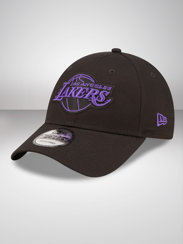 NBA - Los Angeles Lakers LA Lakers Neon Outline Black 9FORTY Adjustable Cap (2)