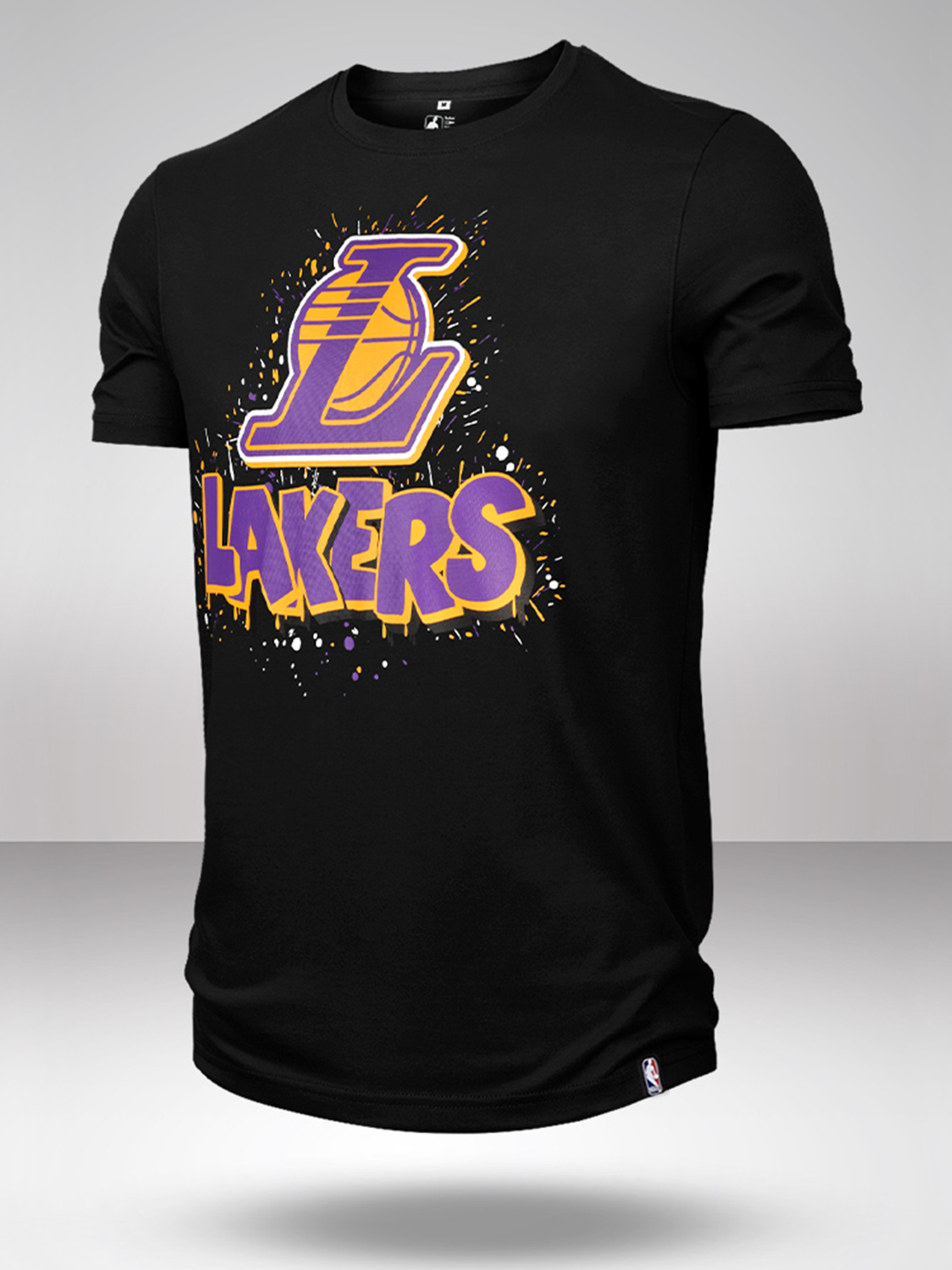 NBA - Los Angeles Lakers Los Angeles Lakers: Logo Drip T-Shirt -Black (1)