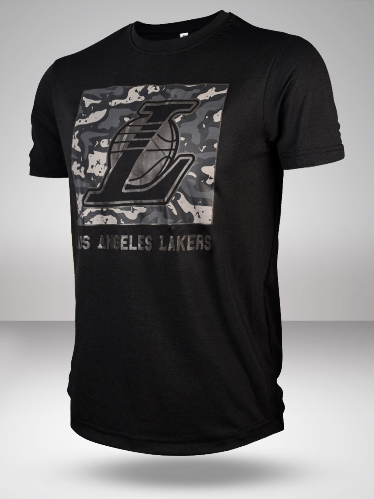 Men Black Printed Round Neck Performance T-Shirt