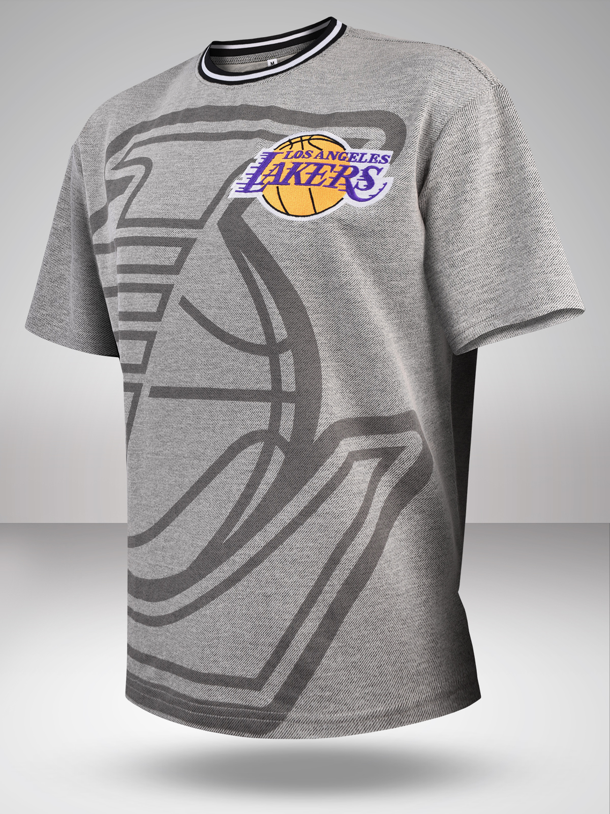 Men Grey Graphic Printed Half Sleeves Oversized Grindle T-Shirt