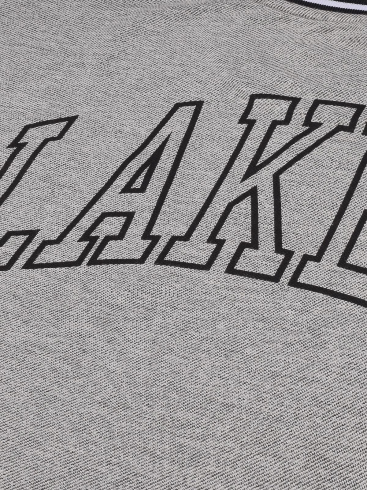 NBA - Los Angeles Lakers Men Grey Graphic Printed Half Sleeves Oversized Grindle T-Shirt (3)