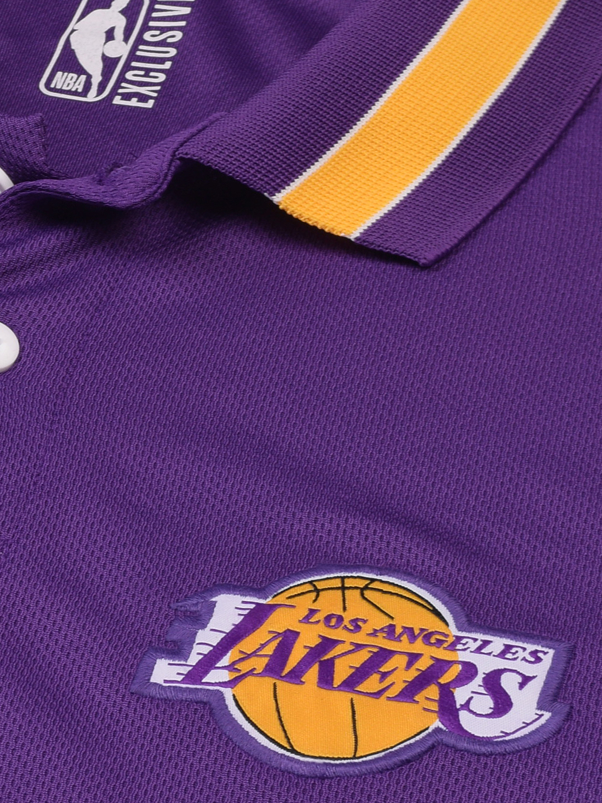 NBA - Los Angeles Lakers Men Purple Solid Polo Collar Performance T-Shirt (3)