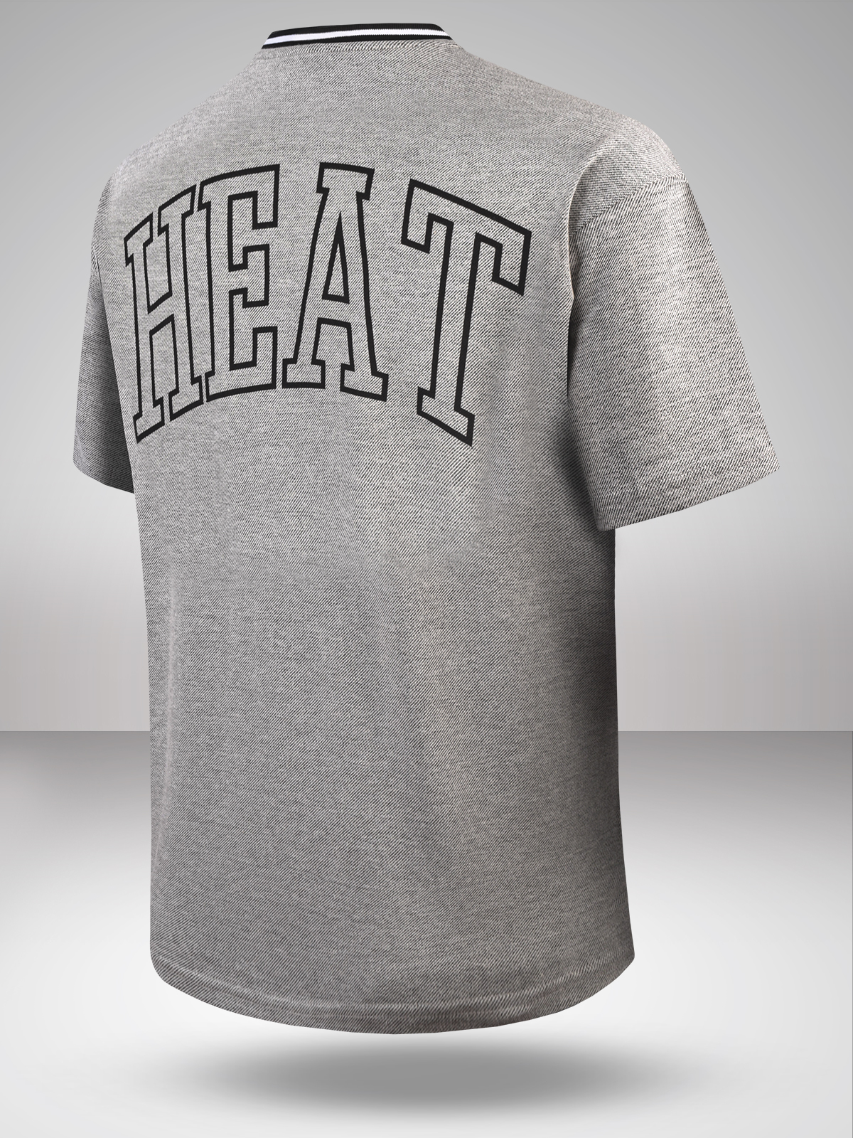 NBA - Miami Heat Men Grey Graphic Printed Half Sleeves Oversized Grindle T-Shirt (2)