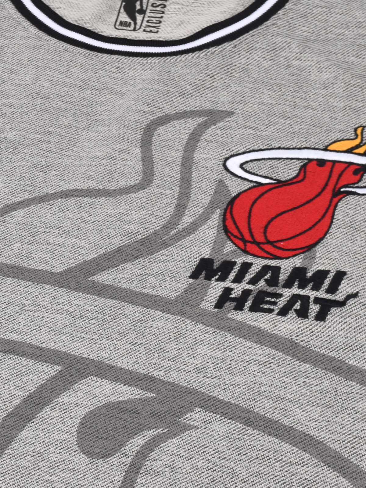 NBA - Miami Heat Men Grey Graphic Printed Half Sleeves Oversized Grindle T-Shirt (4)