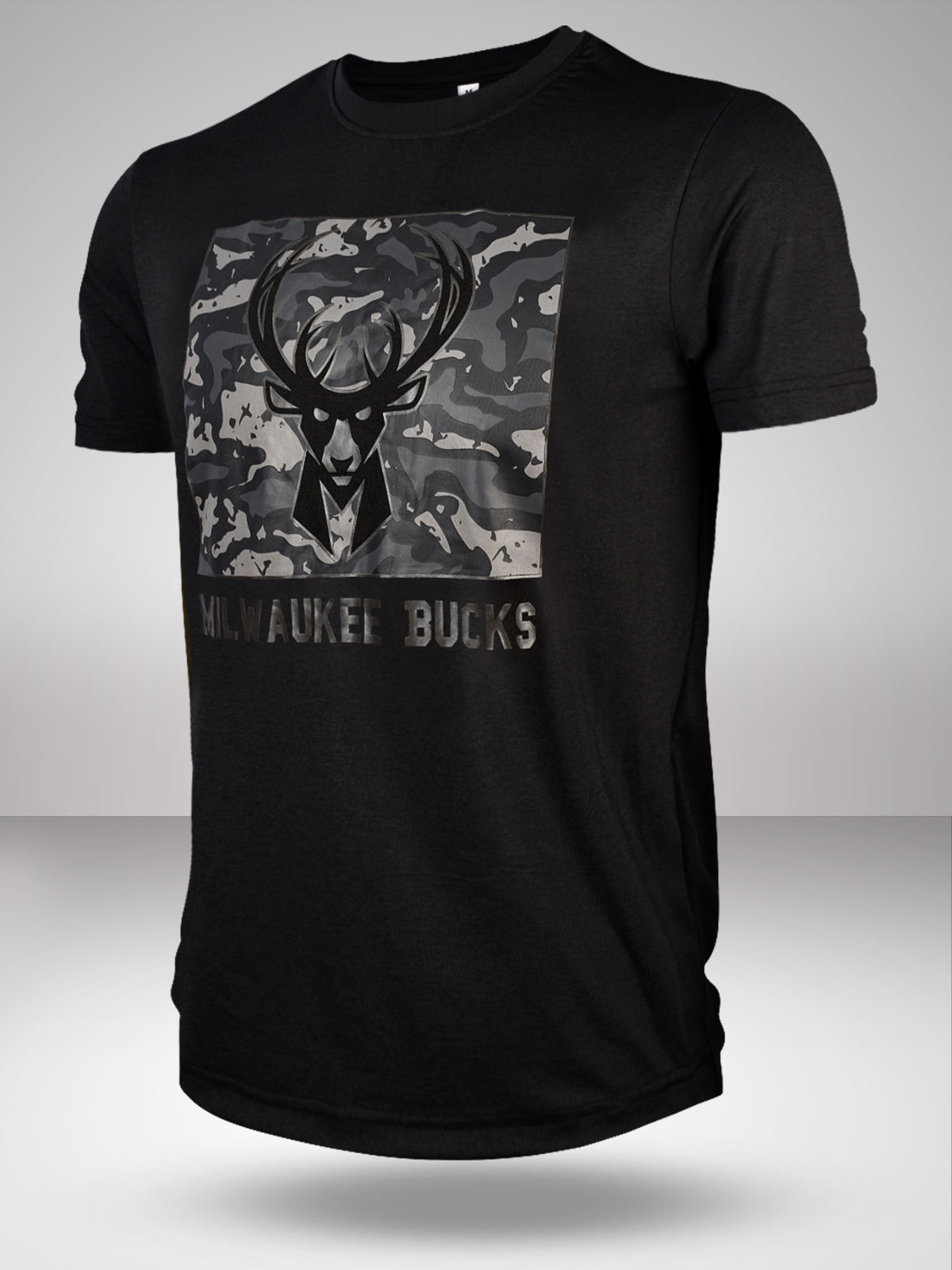 Men Black Printed Round Neck Performance T-Shirt