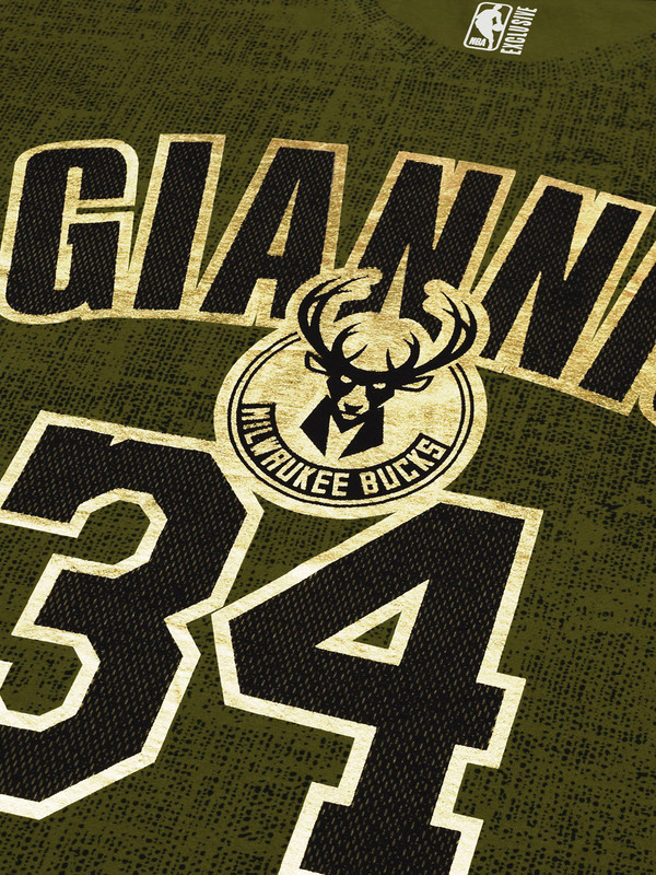 NBA - Milwaukee Bucks Men Green Printed Short Sleeves Giannis Antetokounmpo Player T-Shirt (2)