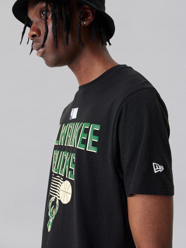 NBA - Milwaukee Bucks Milwaukee Bucks NBA Team Graphic Black T-Shirt (3)