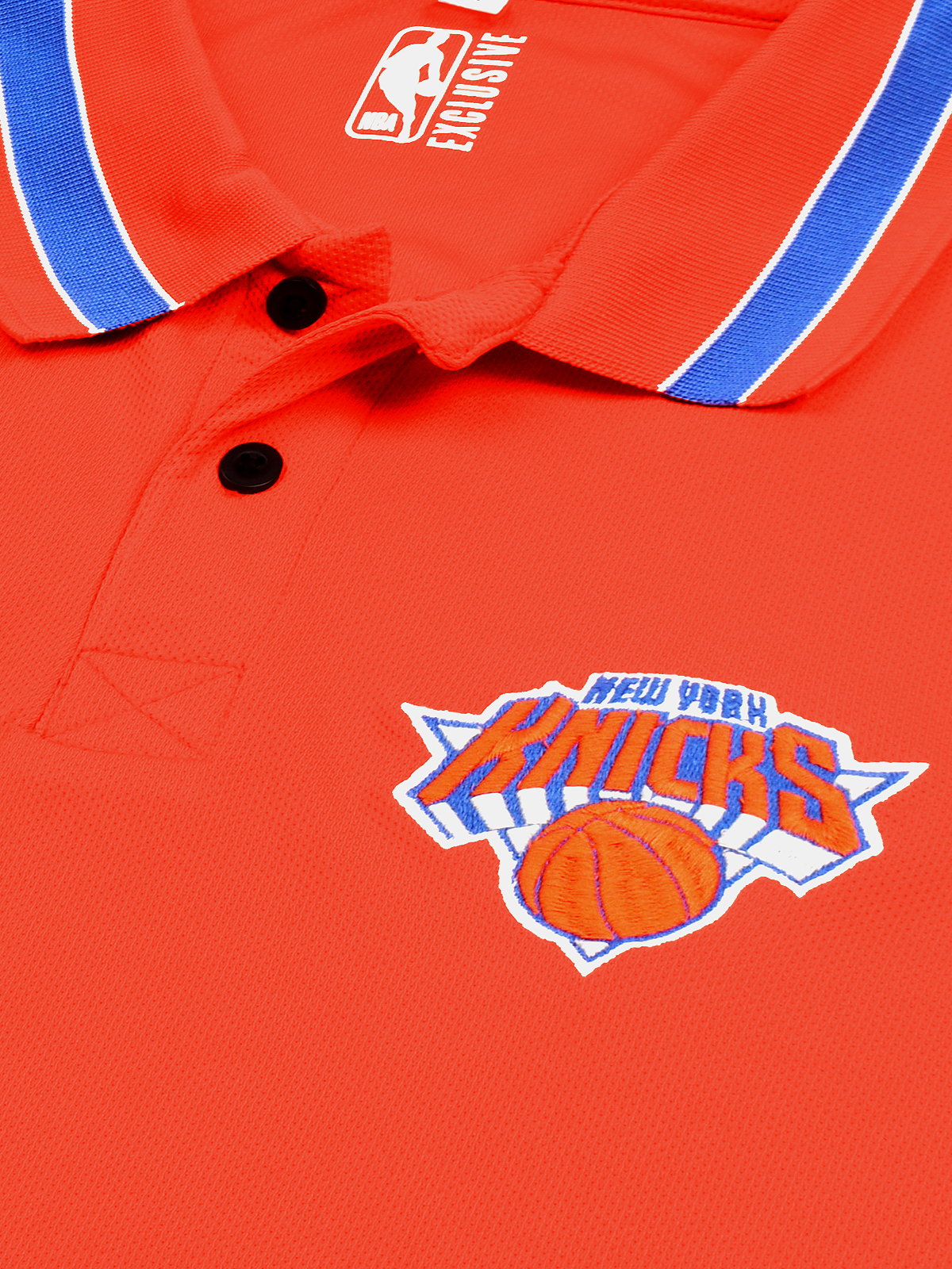 NBA - New York Knicks Men Orange Solid Polo Collar Performance T-Shirt (3)