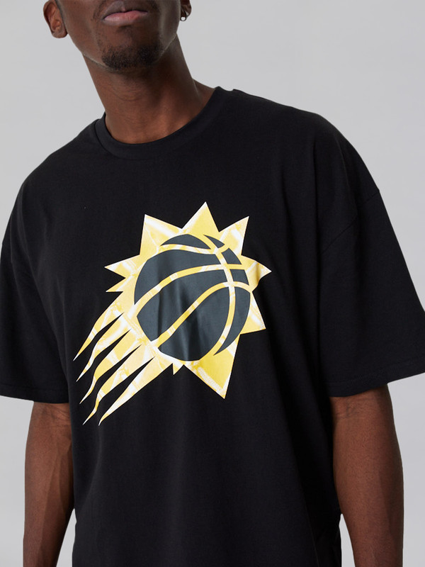 NBA - Phoenix Suns Phoenix Suns NBA Infill Logo Black Oversized T-Shirt (2)