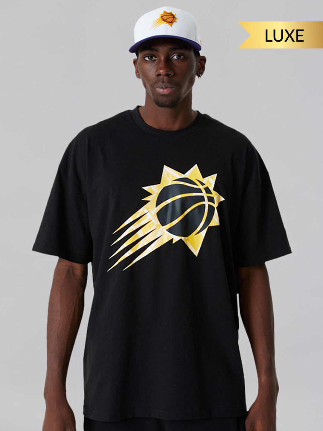 Phoenix Suns NBA Infill Logo Black Oversized T-Shirt