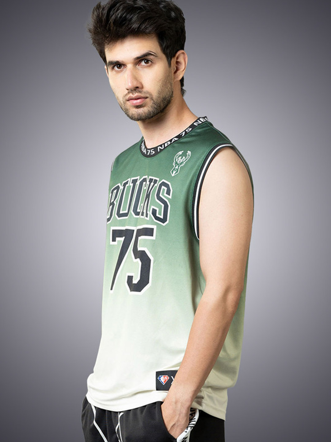 NBA - 75th Year Celebration (Limited Celebration) Unisex Green Printed Sleeveless Jersey (1)
