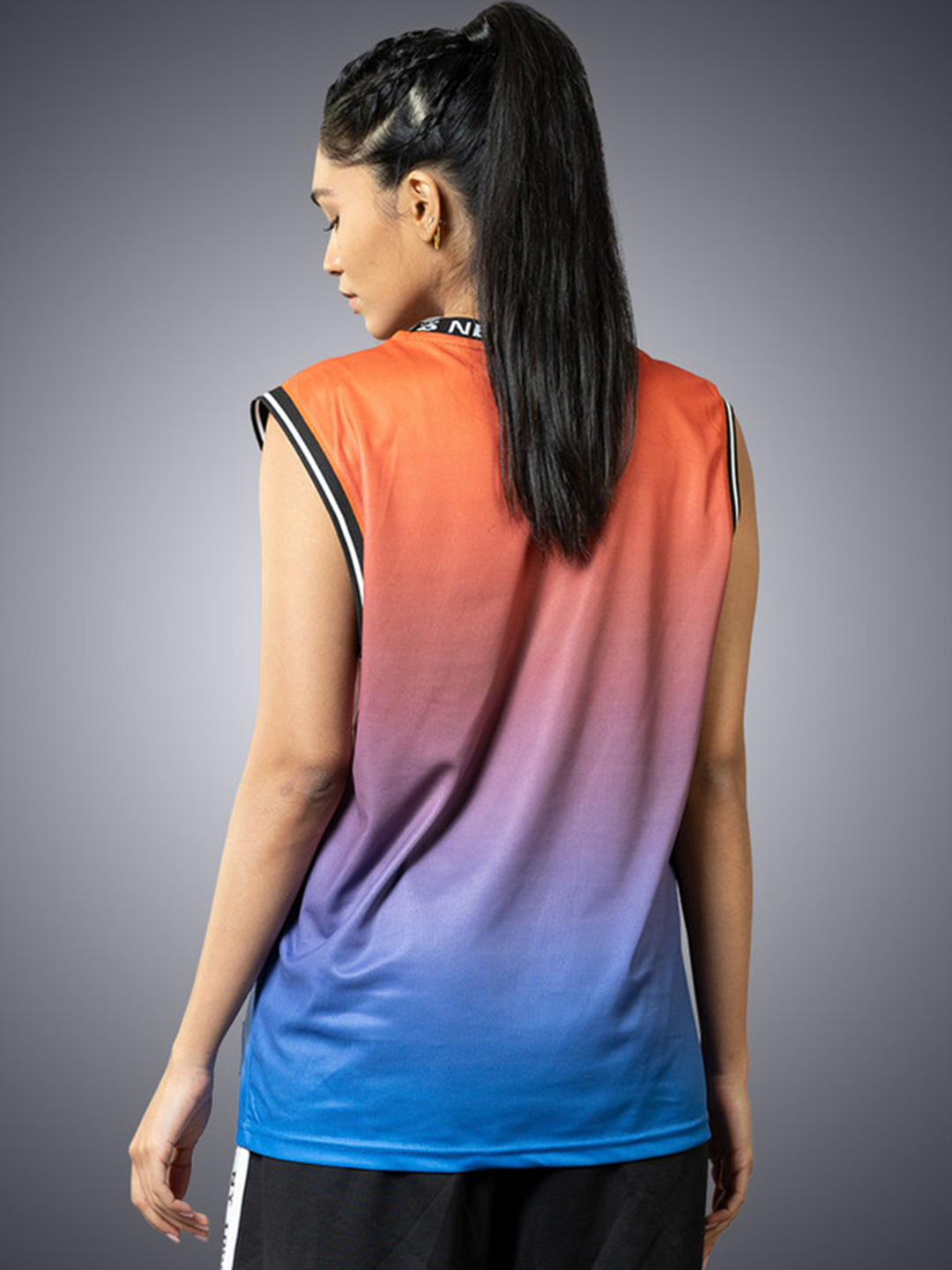 NBA - 75th Year Celebration (Limited Celebration) Unisex Orange and Royal Blue Printed Sleeveless Jersey (2)