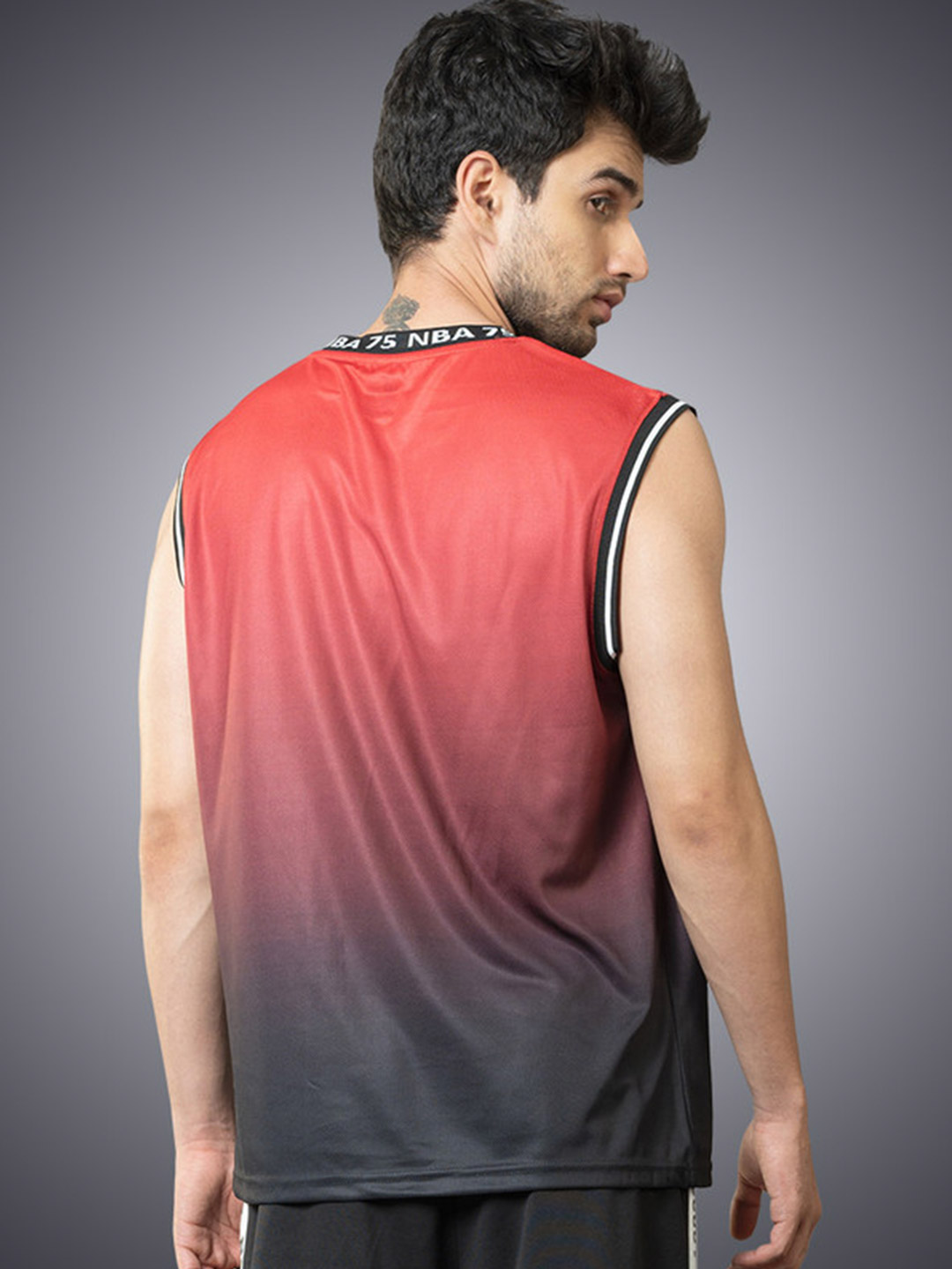 NBA - 75th Year Celebration (Limited Celebration) Unisex Red and Black Printed Sleeveless Jersey (2)