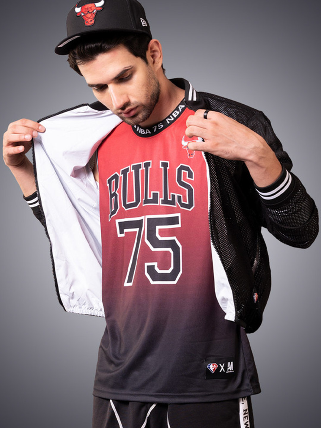 NBA - 75th Year Celebration (Limited Celebration) Unisex Red and Black Printed Sleeveless Jersey (1)