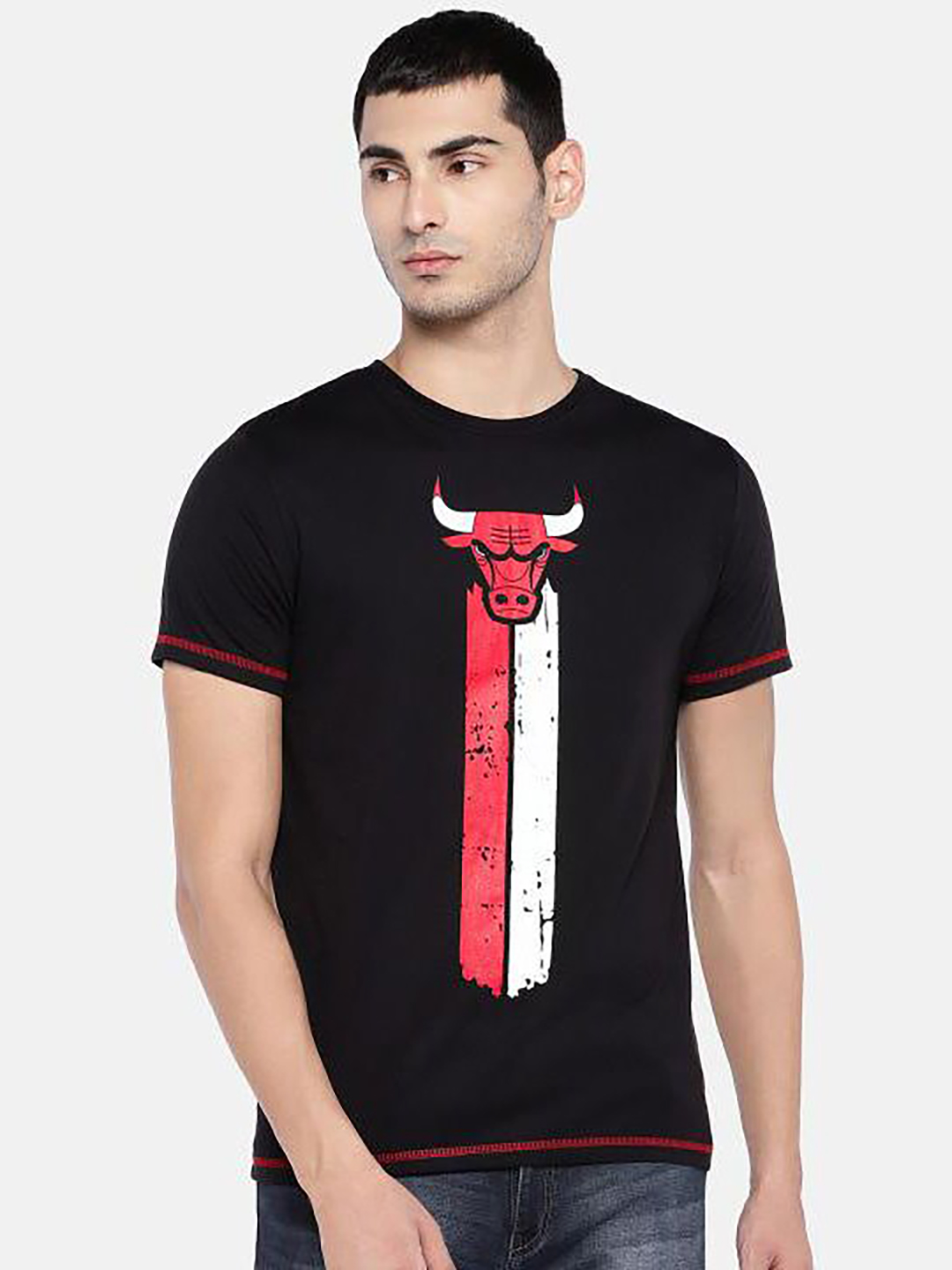 NBA - Chicago Bulls Chicago Bulls Men Black Round Neck T-Shirt (1)