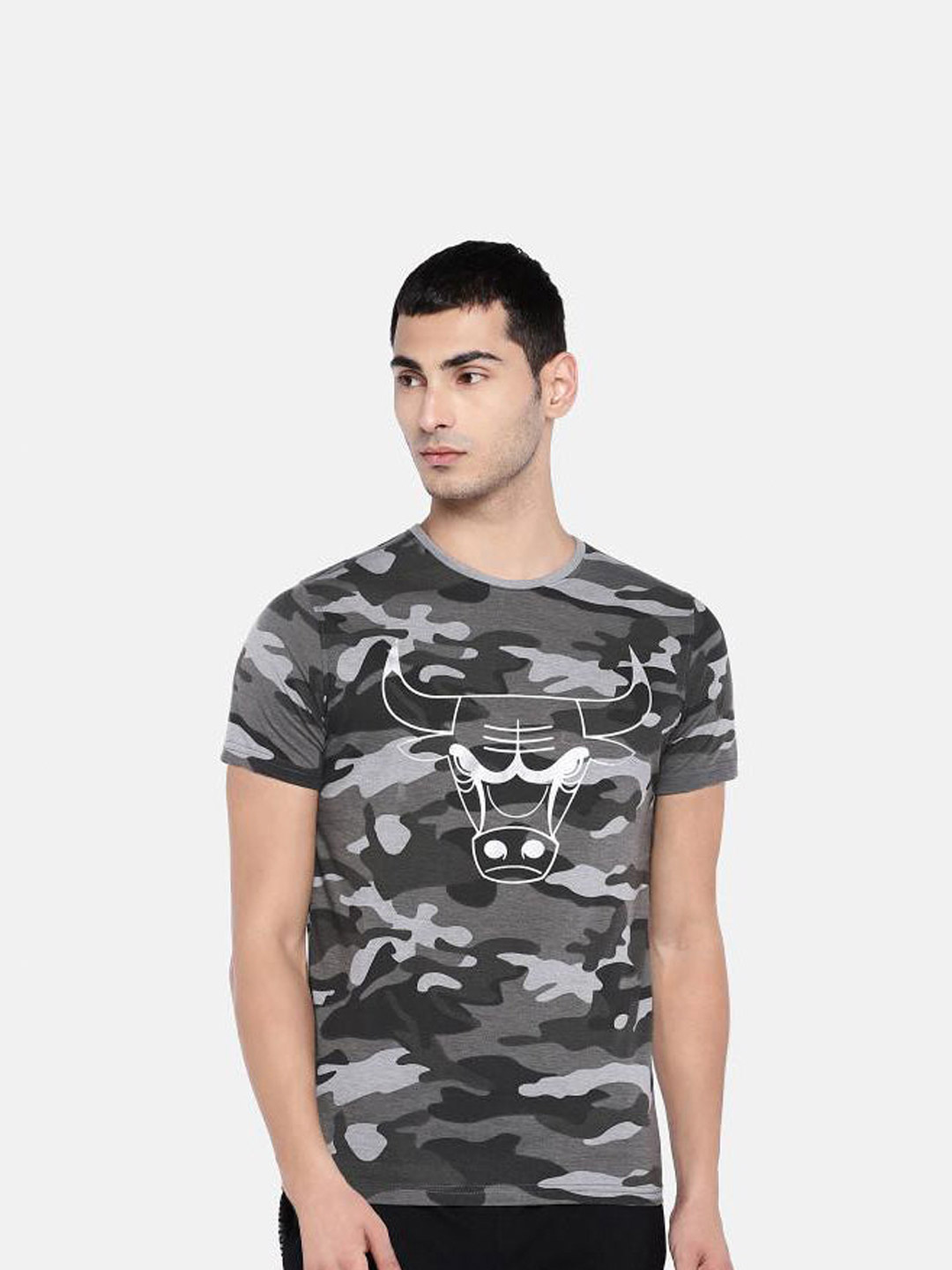 NBA - Chicago Bulls Chicago Bulls Men Grey Round Neck T-Shirt (1)