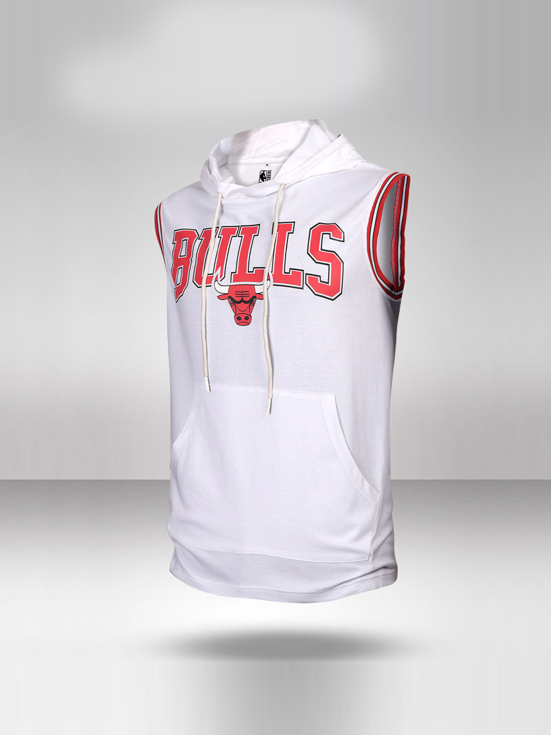 NBA - Chicago Bulls Chicago Bulls Men Round Neck Sleeveless Hoodie White T-Shirt (1)