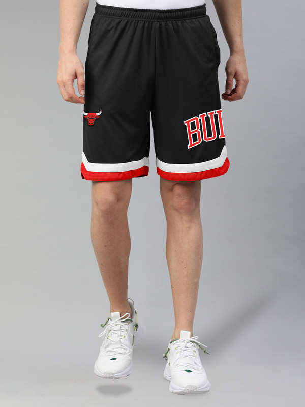 NBA - Chicago Bulls Men Black Embroidered Basketball Shorts (1)