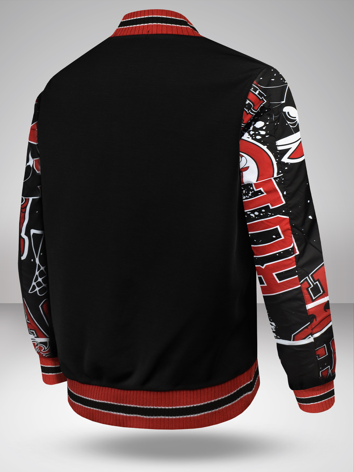 NBA - Chicago Bulls Men Black Logo Printed Full Sleeves Mandarin Collar Polyester Fleece Jacket (2)