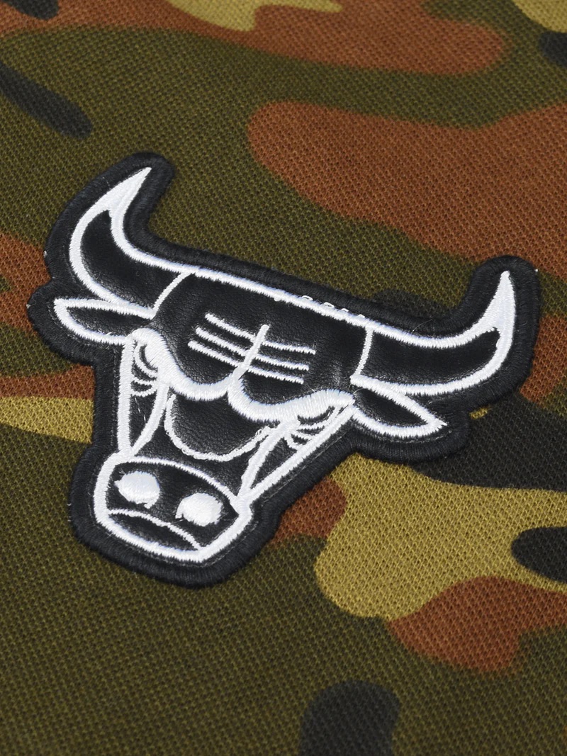 NBA - Chicago Bulls Men Olive Green Camo Printed Baseball Shirt  (3)