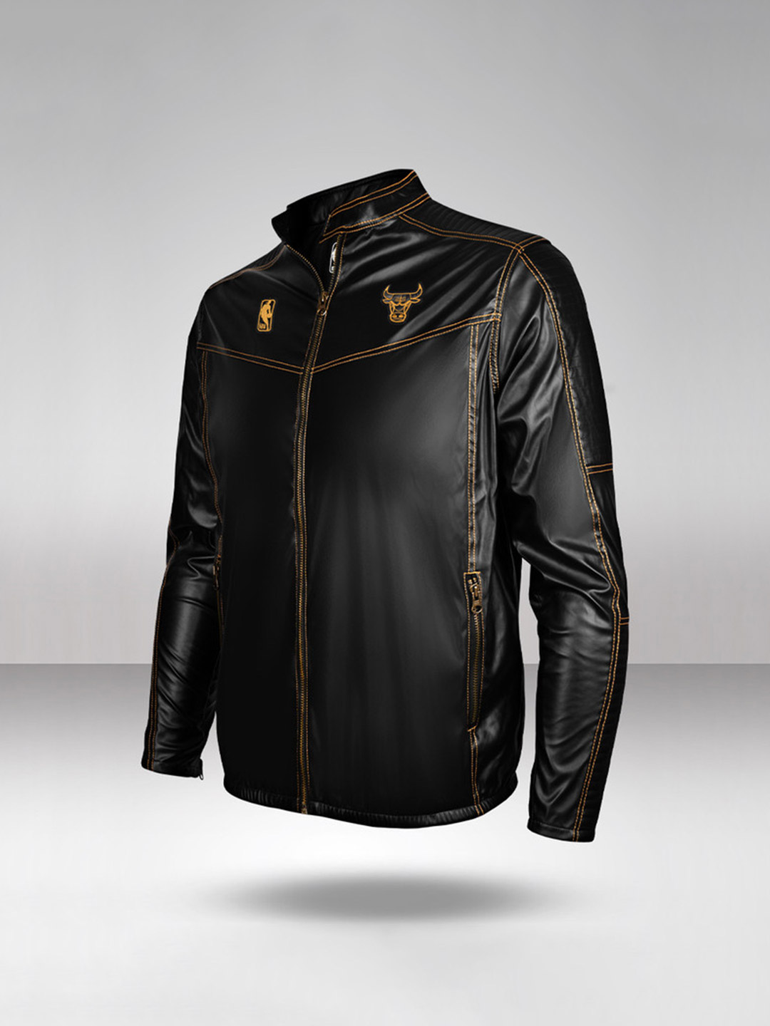 NBA Chicago Bulls: PU Biker Jacket - Black (1)