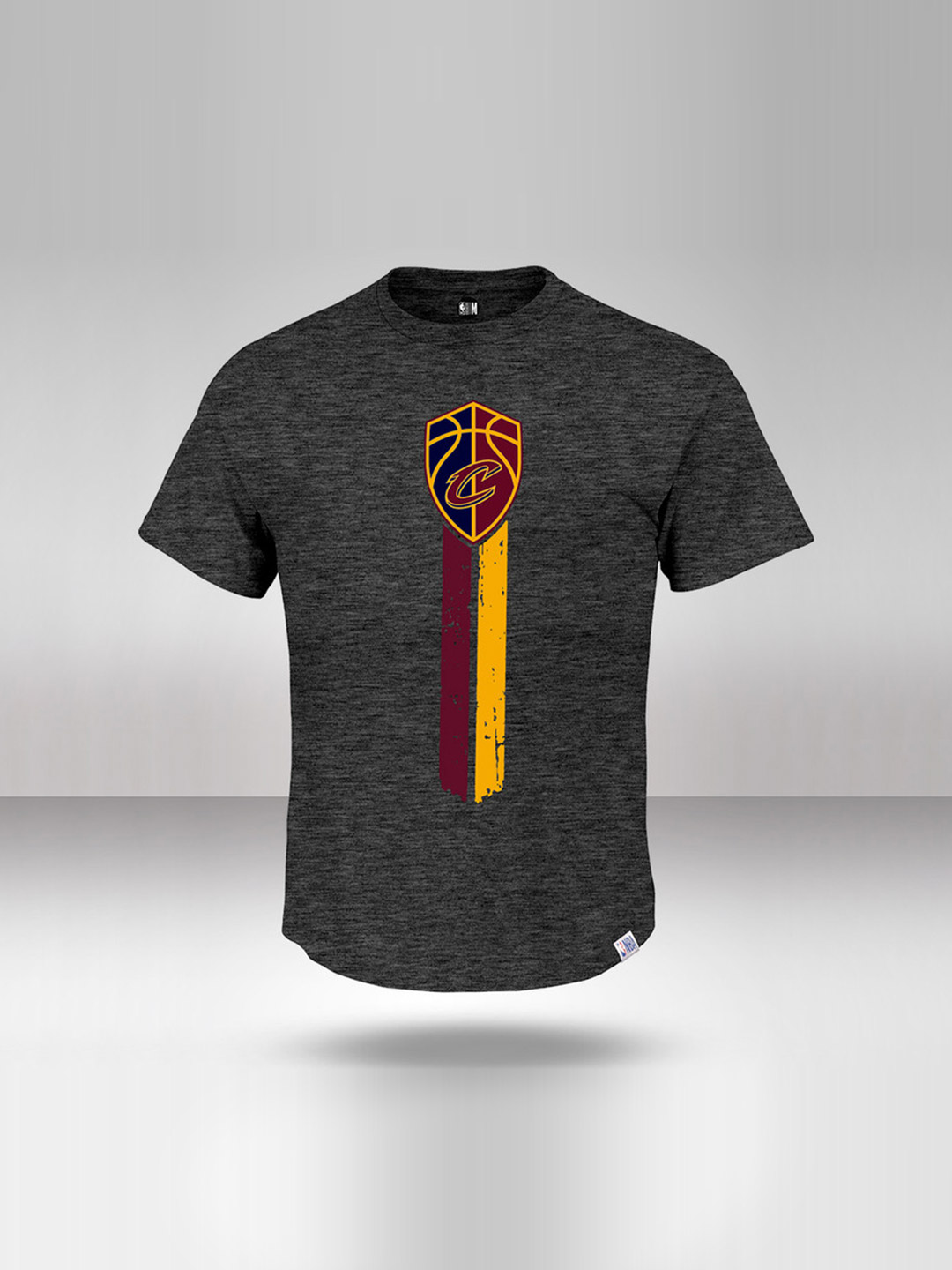 NBA - Cleveland Cavaliers Men Charcoal Printed Round Neck T-Shirt  (1)