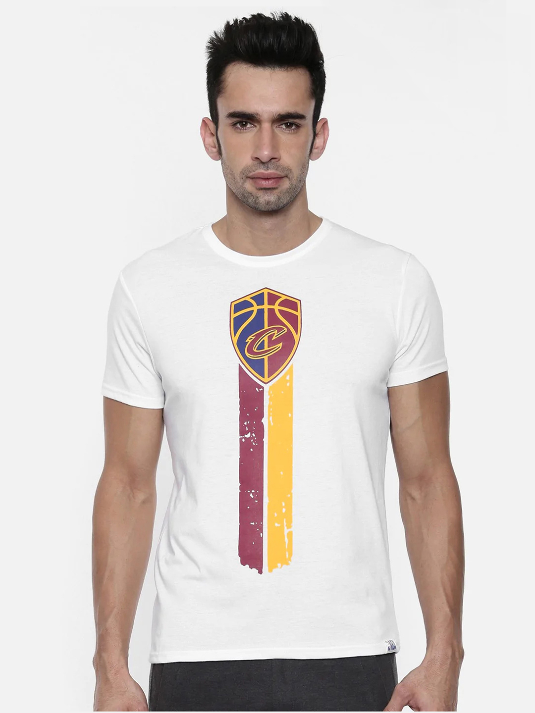 NBA - Cleveland Cavaliers Men White Printed Round Neck T-Shirt  (3)