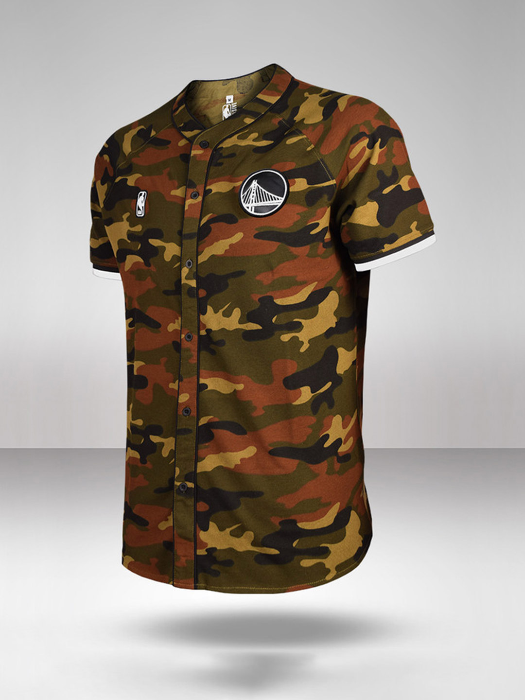 NBA - Golden State Warriors Golden State Warriors: Camo Baseball Shirt - Olive Green (2)