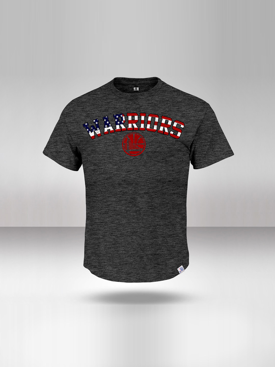 NBA - Golden State Warriors Men Charcoal Printed Round Neck T-Shirt  (1)