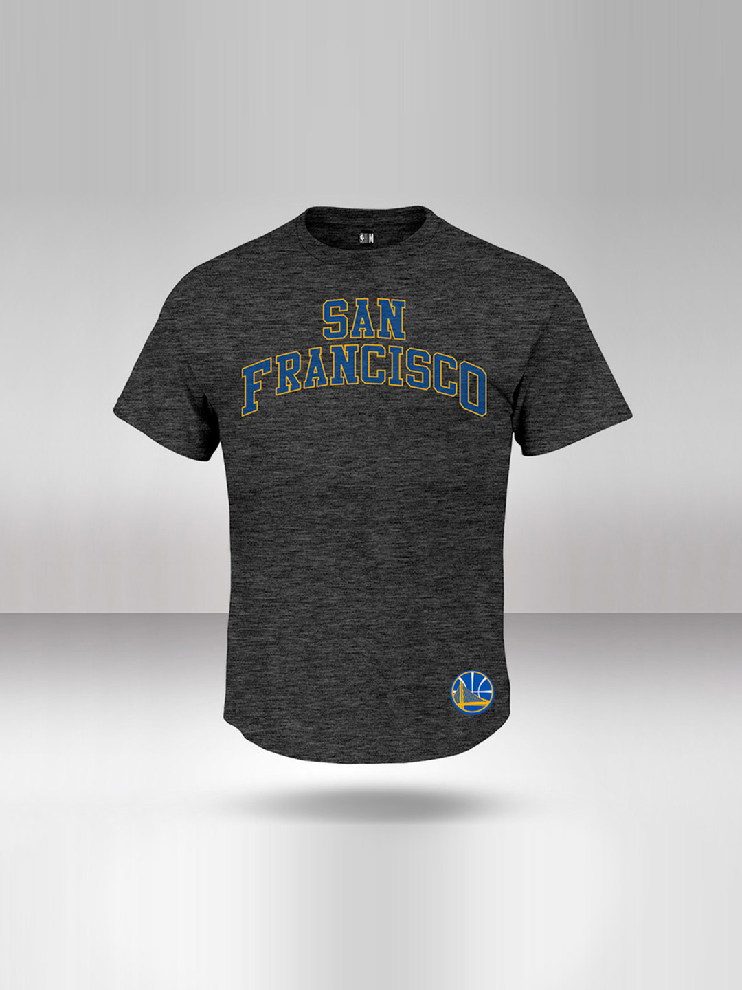 NBA - Golden State Warriors Men Charcoal Printed Round Neck T-Shirt  (1)