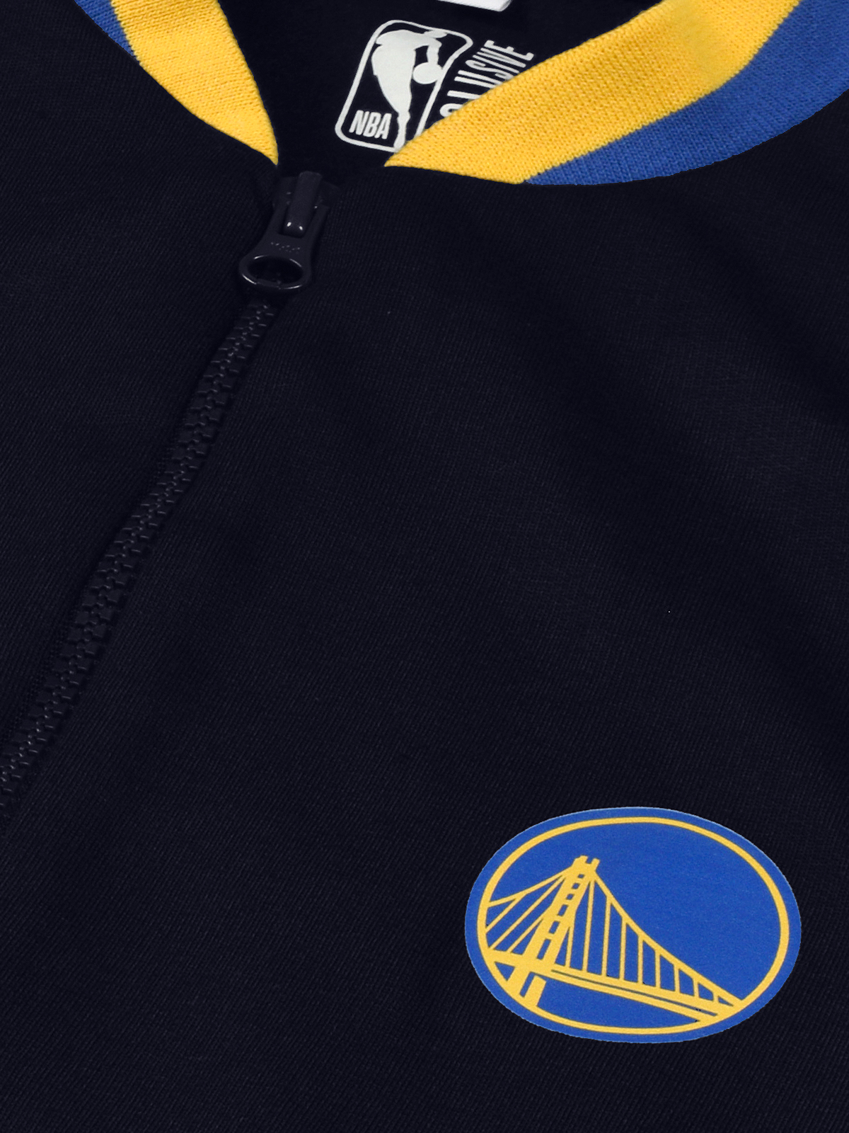 NBA - Golden State Warriors Men Navy Blue Printed Full Sleeves Stand-Collar Outdoor Polyester Bomber Jacket (3)