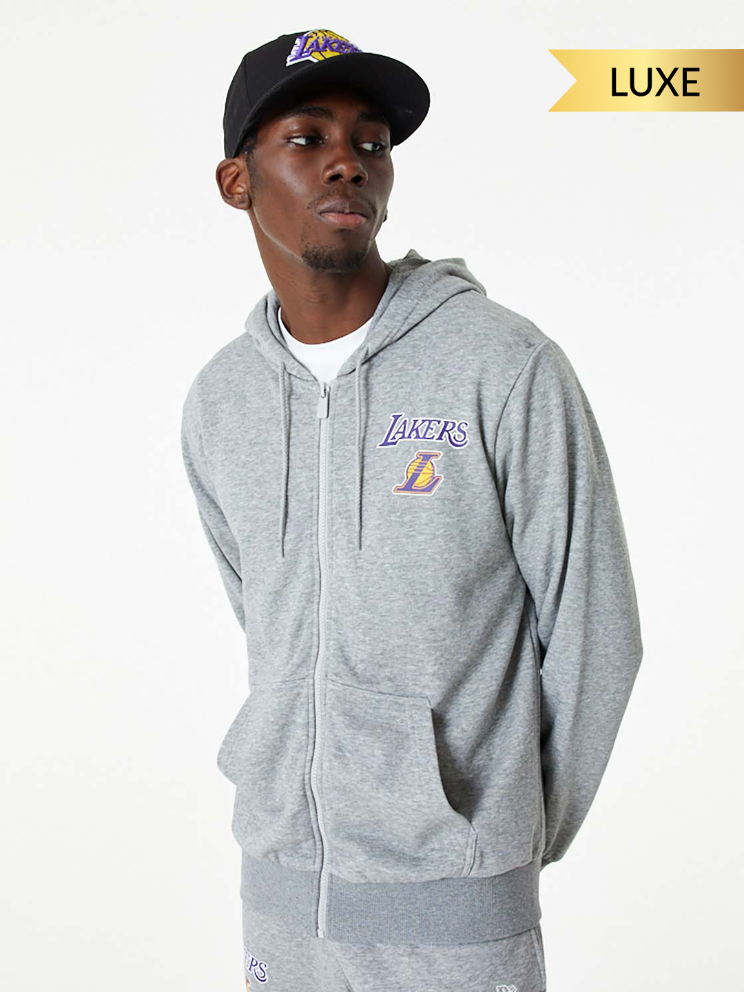 LA Lakers NBA Essentials Grey Full Zip Hoodie
