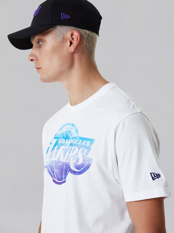 NBA - Los Angeles Lakers LA Lakers NBA Sky Print White T-Shirt
 (3)