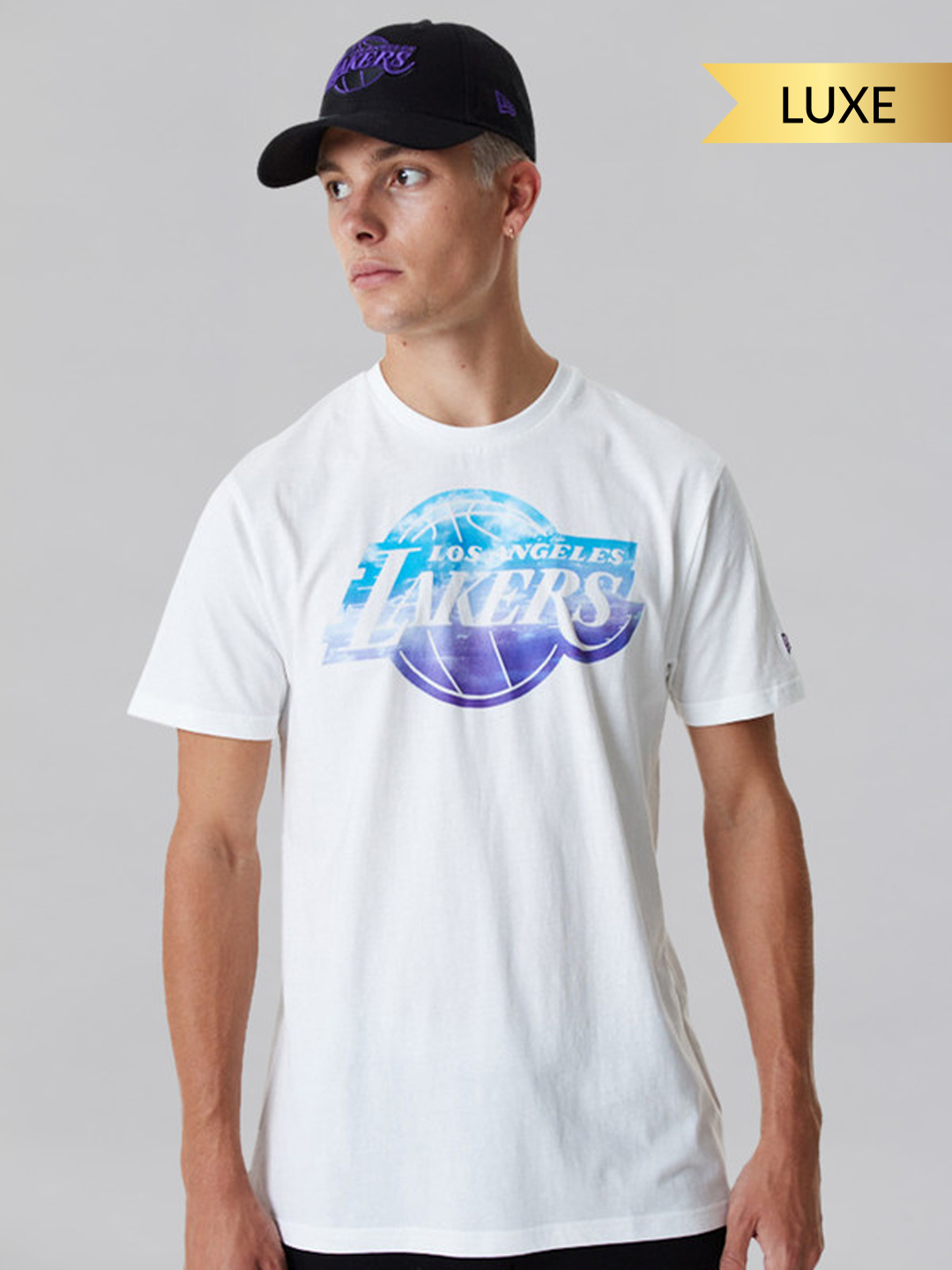 LA Lakers NBA Sky Print White T-Shirt
