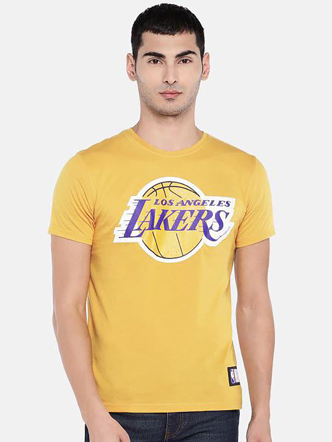 NBA - Los Angeles Lakers Los Angeles Lakers Men Yellow Round Neck T-Shirt (1)