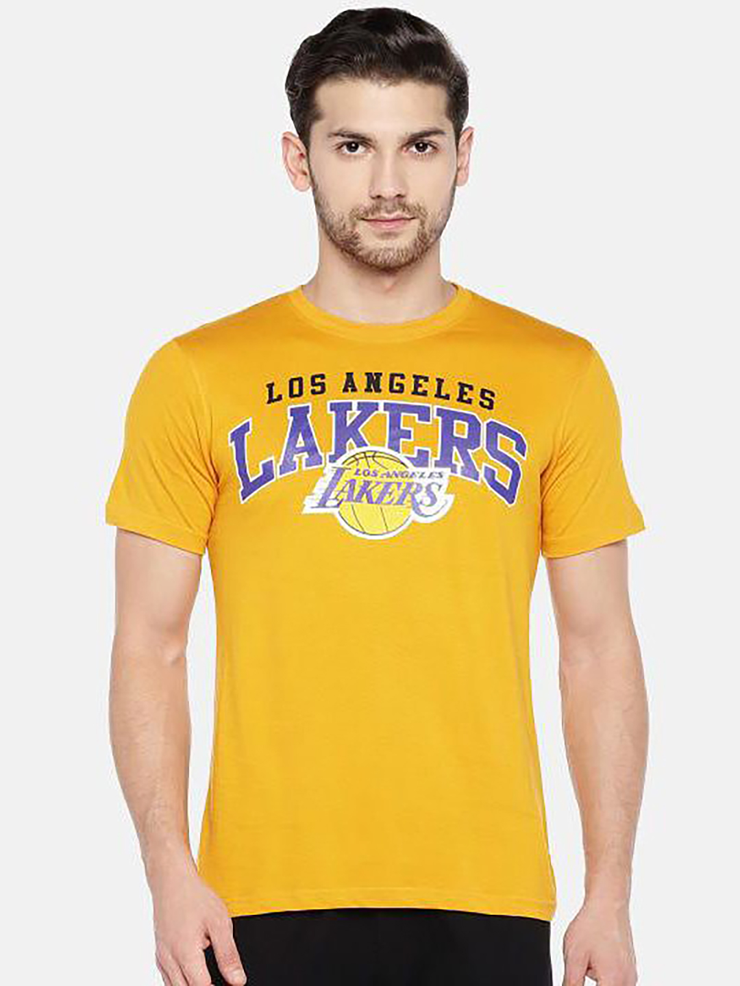 NBA - Los Angeles Lakers Los Angeles Lakers Men Yellow Round Neck T-Shirt (1)
