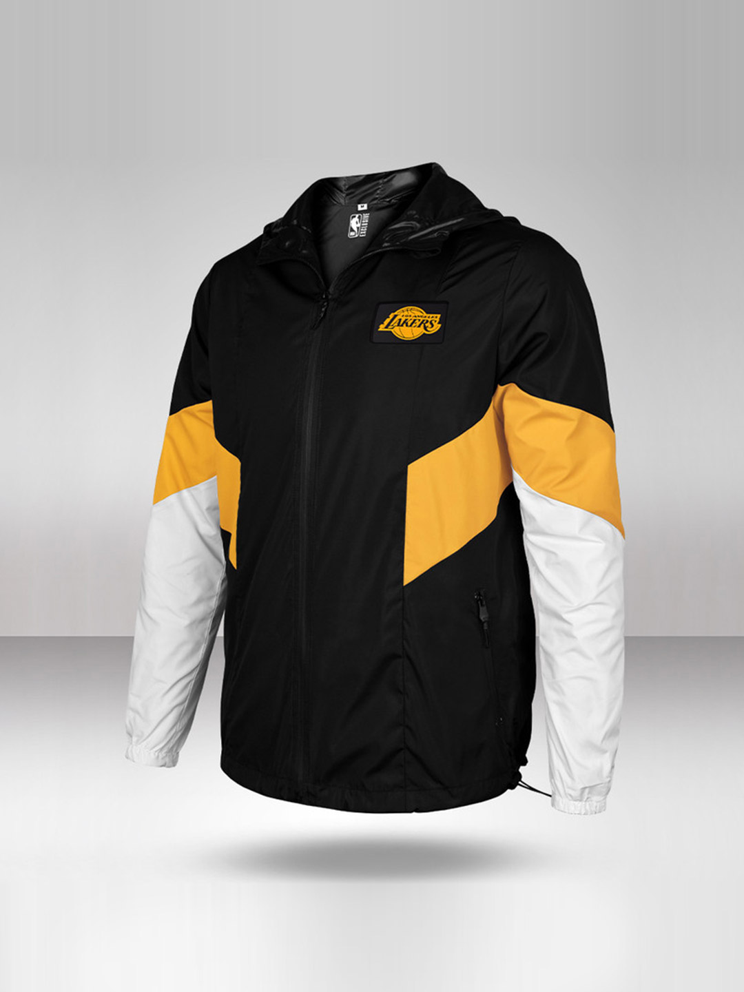 NBA - Los Angeles Lakers Men Black and Yellow Stormbreaker Sporty Hooded Jacket  (1)