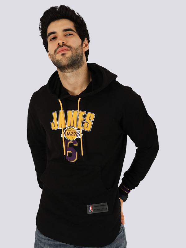 NBA - Los Angeles Lakers Men Black Printed Lebron James Hoodie