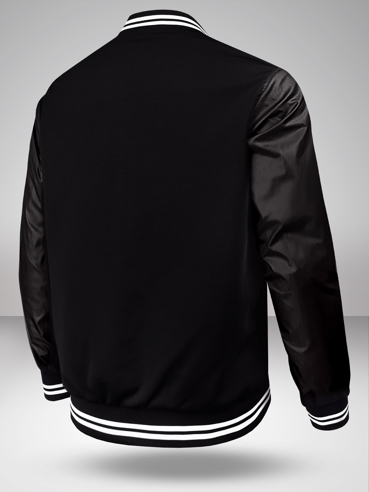 NBA - Los Angeles Lakers Men Black Typography Printed Full Sleeves Stand-Collar Polyester Letterman Jacket (2)