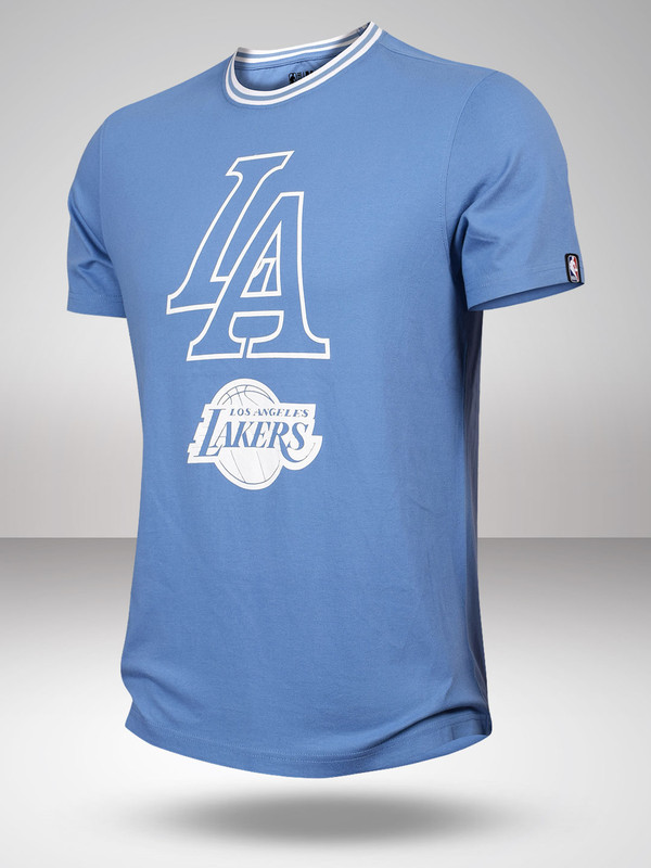 Men Blue Solid Round Neck T-Shirts