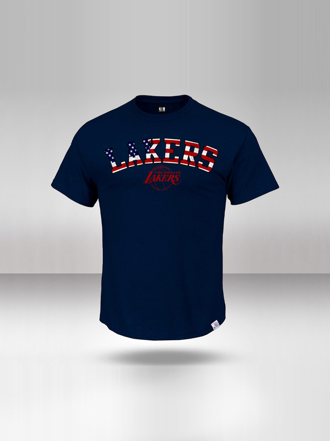 NBA - Los Angeles Lakers Men Navy Blue Printed Round Neck T-Shirt  (1)