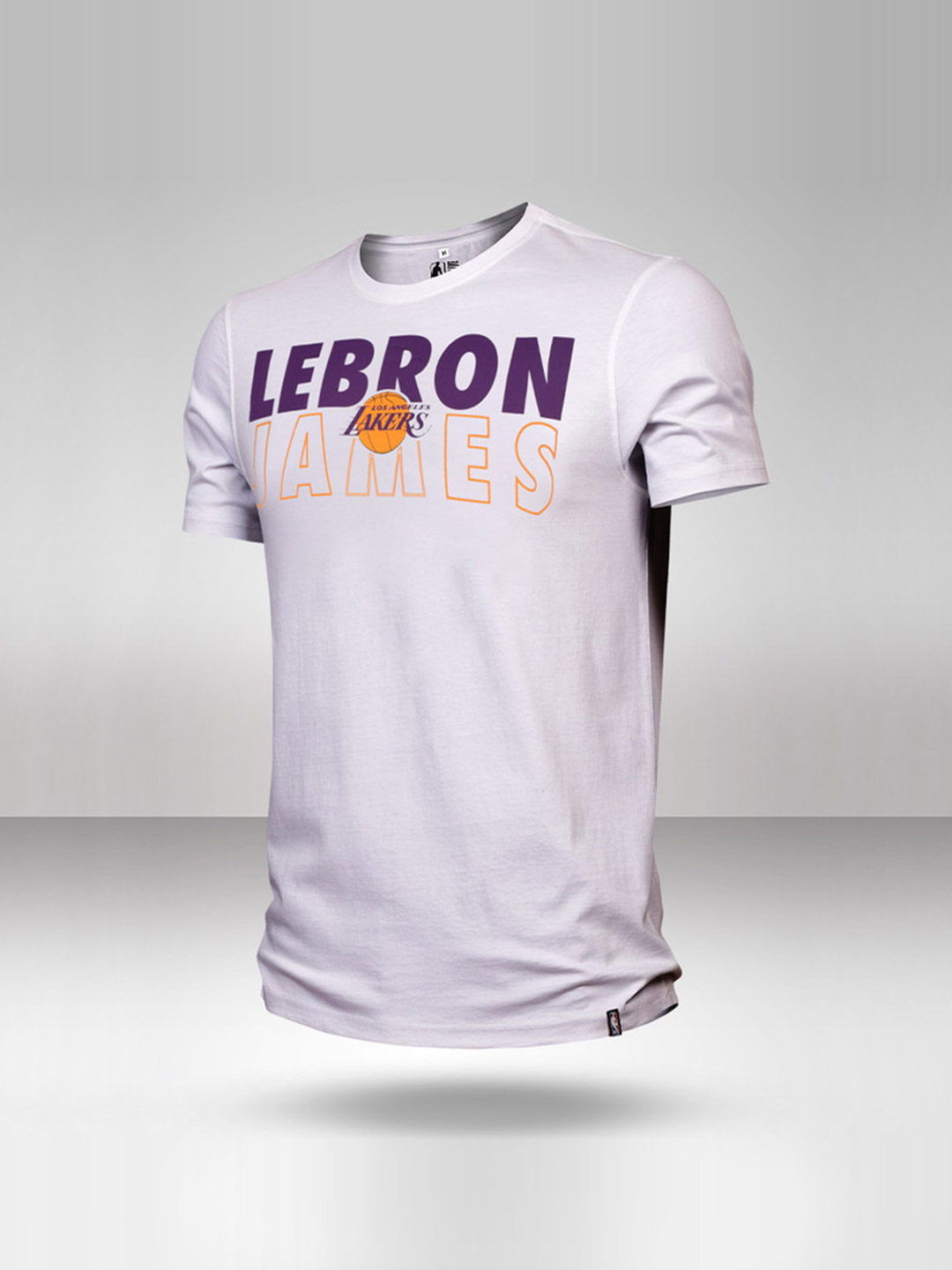 NBA - Los Angeles Lakers Men White Lebron James Printed Round Neck T-Shirt 