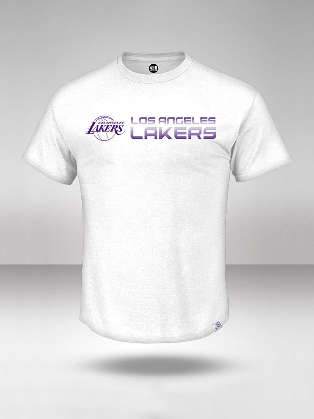 NBA - Los Angeles Lakers Men White Printed Round Neck T-Shirt  (1)