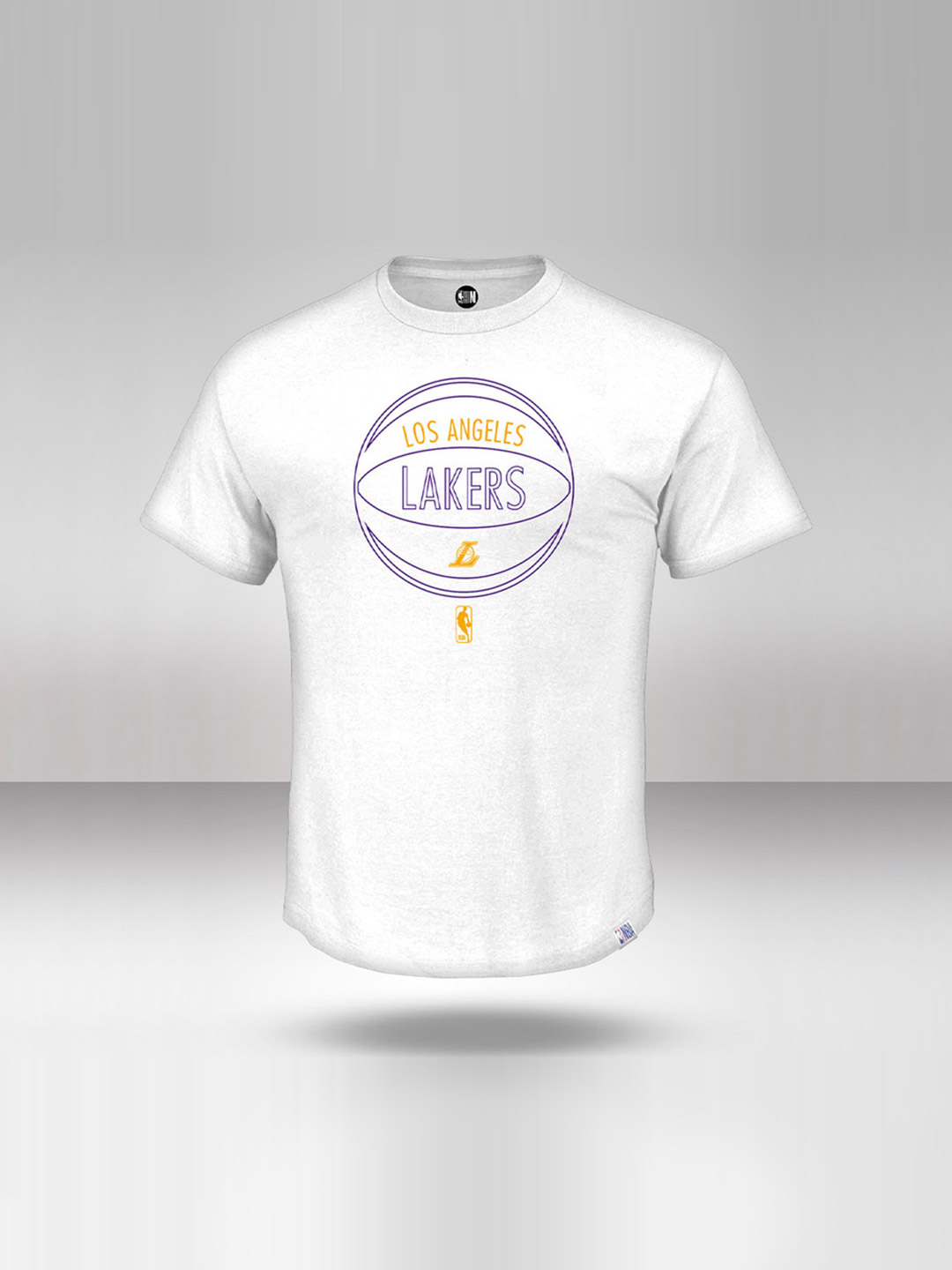 NBA - Los Angeles Lakers Men White Printed Round Neck T-Shirt  (1)