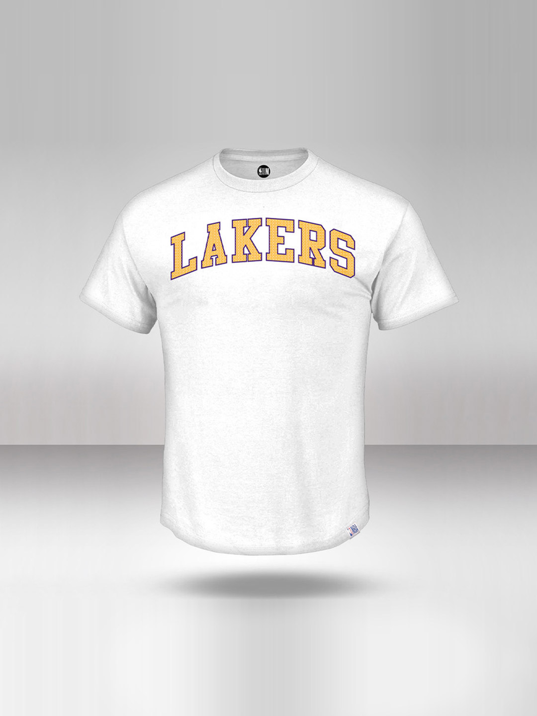 NBA - Los Angeles Lakers Men White Printed Round Neck T-Shirt  (1)