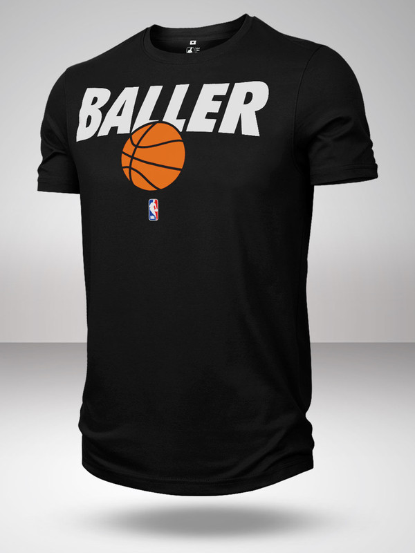 Men Black Printed Baller T-Shirt