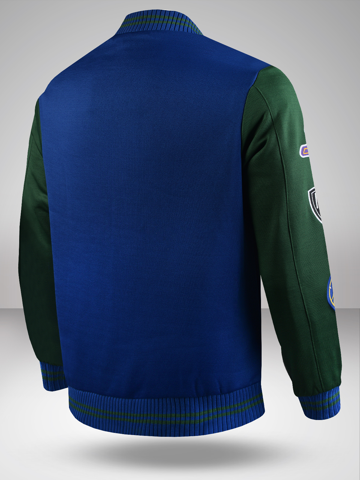 NBA Men Blue and Green Teams Logo Printed Full Sleeves Stand-Collar Polyester Varsity Jacket (2)