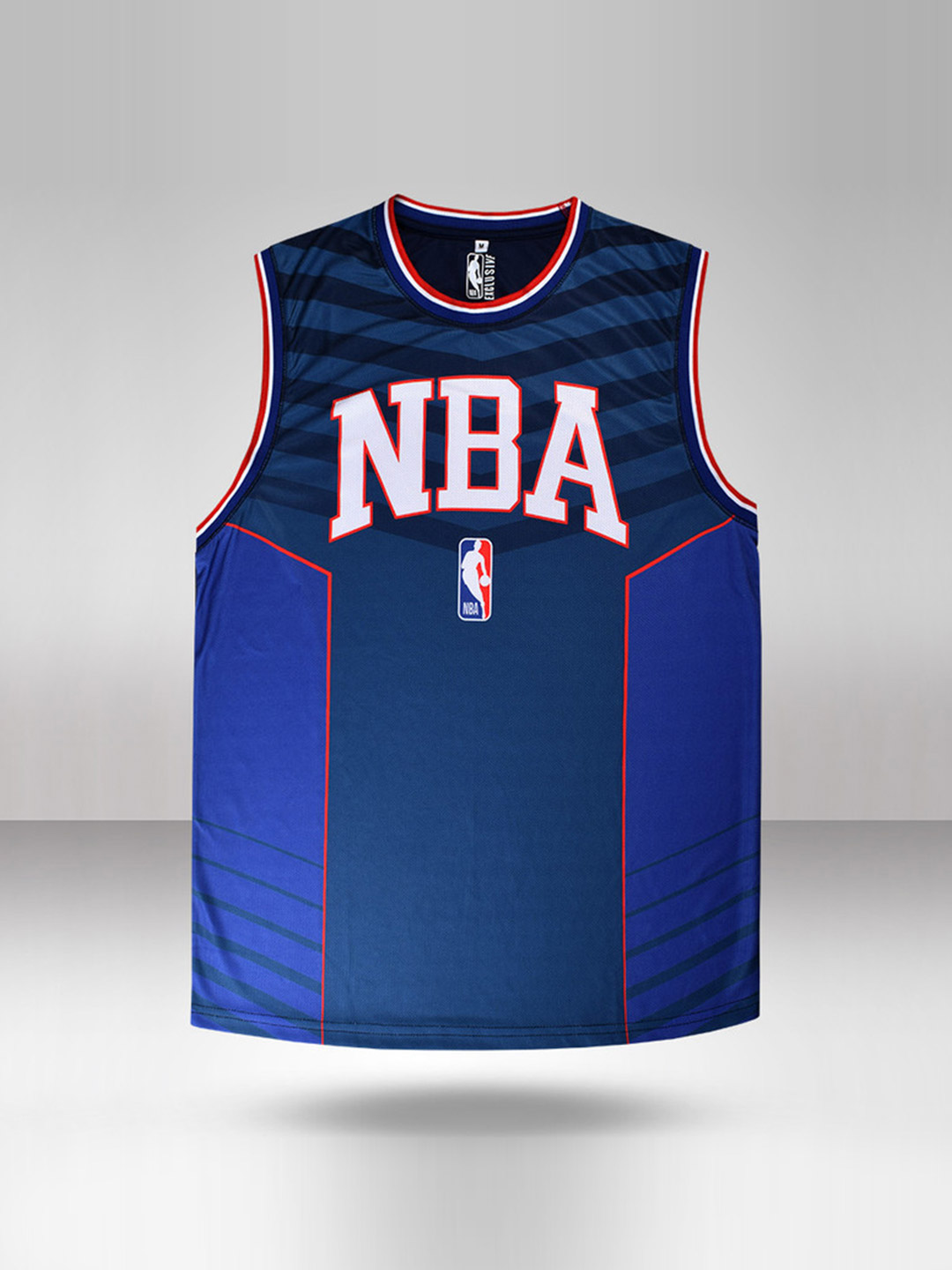 NBA Men Navy Blue White Printed Athletic Sleeveless Jersey  (1)